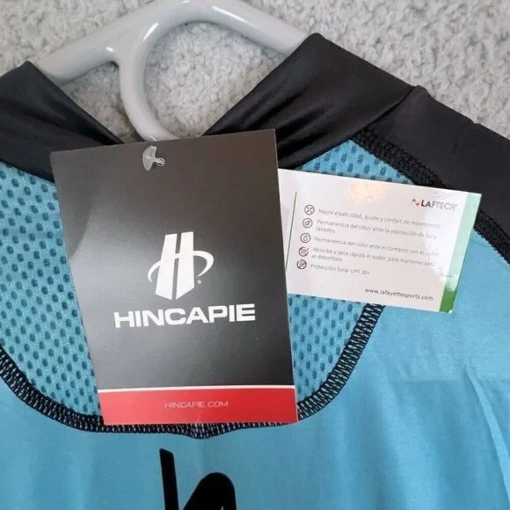 HINCAPIE NEW WOMENS STRETCH BIKING SHIRT SIZE 2XS BLUE BLACK WHITE